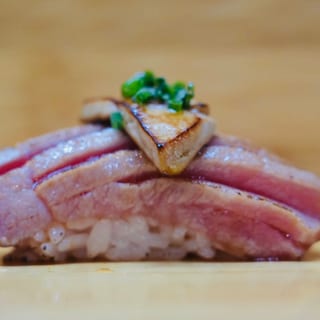 Seared O-Toro Foie Gras sushi